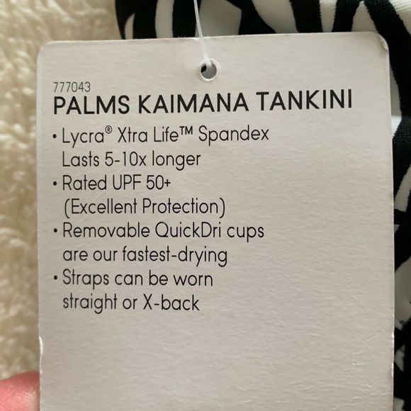 Athleta Black Palms Kaimana Black/White Zebra Women's 36 B/C Tankini - Picture 9 of 9
